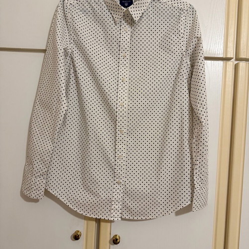 Gant women's shirt XL white with black polka dots like new