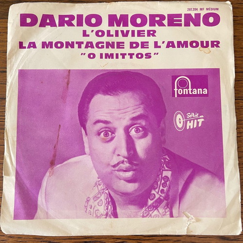 Dario Moreno O Ymittos 45 used, French cover on Fontana