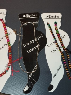 Kostibas anklet and foot bracelet set, 3 pieces