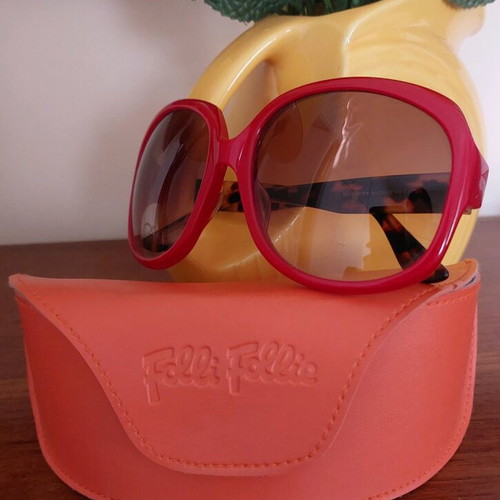 Folli Follie sunglasses like new, red and brown leopard arms