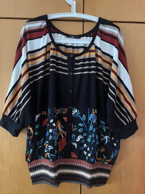 Desigual plus size blouse like new, black and multicolor, size XL
