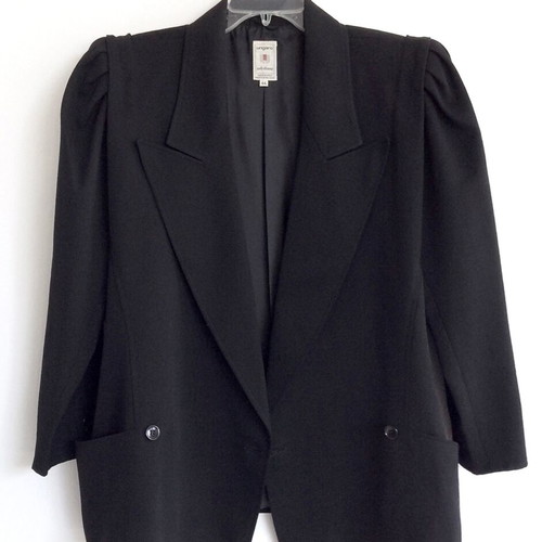 Emanuel Ungaro Women's Black Wool Blazer Jacket Size M like new