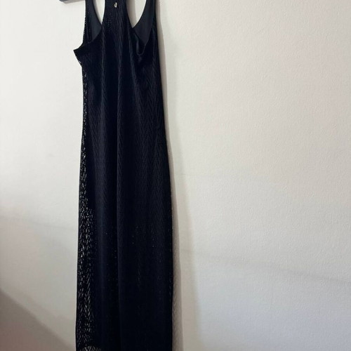 Paranoia black mesh maxi dress with inner mini lining like new
