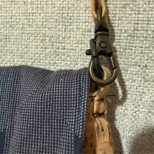 Handmade shoulder-waist bag with cork and fabric new, beige multicolor