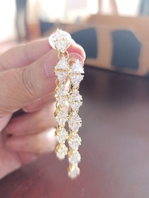 Dangling earrings with white rhinestones new