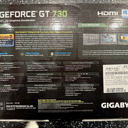 Gigabyte GeForce GT 730 2GB GDDR5 graphics card like new