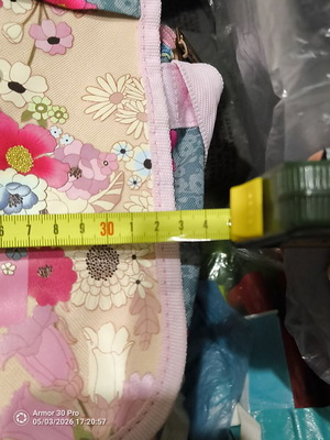 Kimmidol crossbody bag used, multicolor, missing one flower