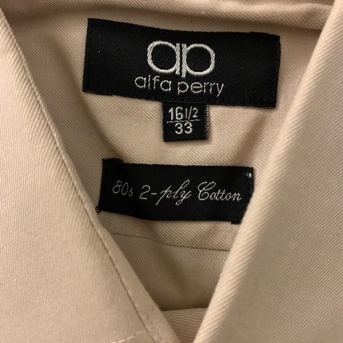 Alfa Perry men's shirt new, beige, 100% cotton