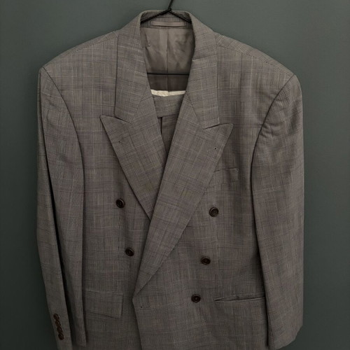 Hugo Boss σακάκι μεταχειρισμένο, γκρι καρό, μέγεθος 50/L με δώρο παντελόνι