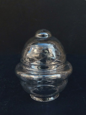 Crystal lamp glass with engraved vintage designs like new