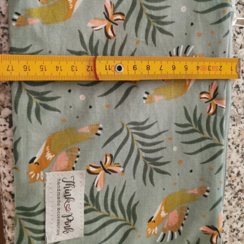 Think Pink handmade toiletry bag new green