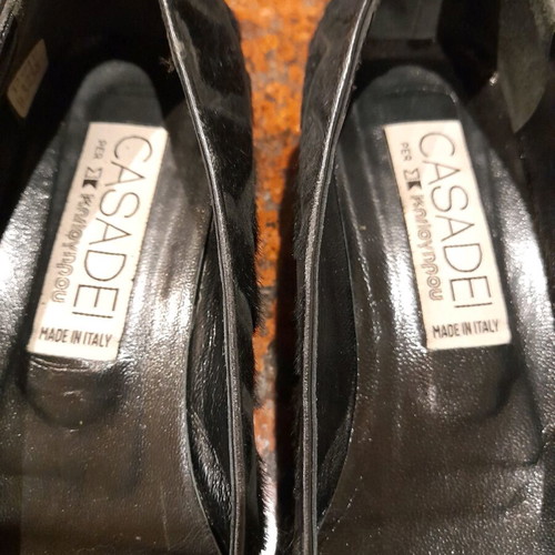 Casadei pumps new, size 37, black with pony skin and laser leather