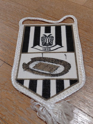 PAOK Thessaloniki Football Pennant used, small vintage wimpel