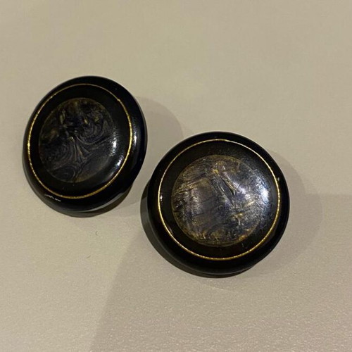 Clip earrings like new, made from buttons