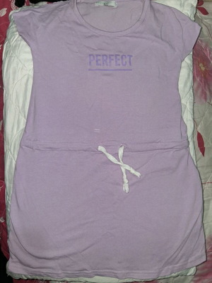 Children's dress like new with waist cord, purple, 6-7 years
