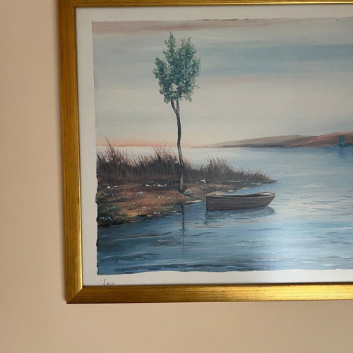 Set of two landscape frames with gold frames like new