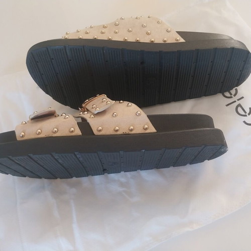 Celestino sandals with studs, black and beige, size 39