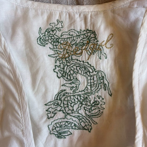 Desigual White Embroidered Boho Tunic Top size S like new