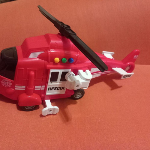 Fire Rescue Helicopter toy used with lights and sounds