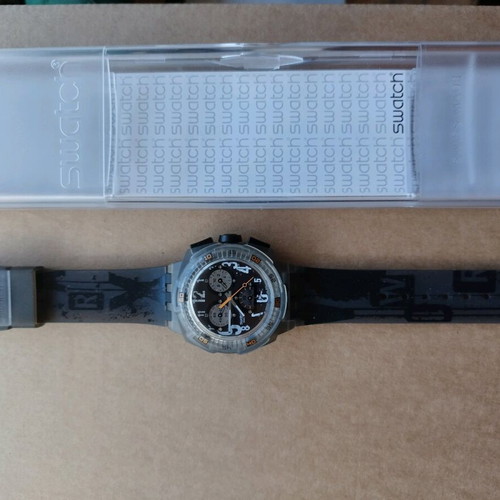 Swatch watch like new, black and gray