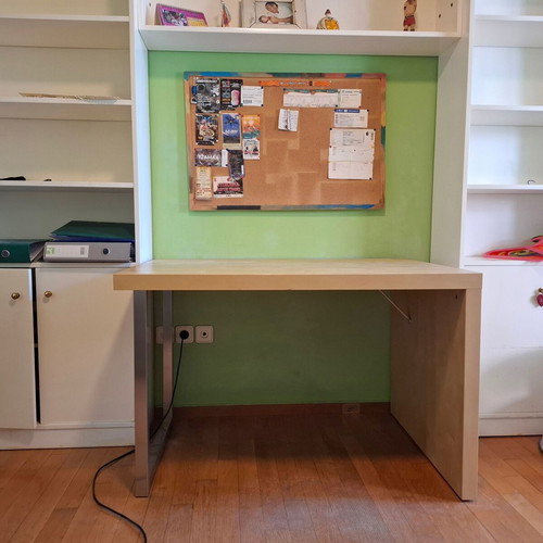 IKEA desk and large bookshelf set used, light birch wood