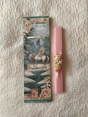 Πασχαλινή λαμπάδα vintage με κάδρο καινούργιο