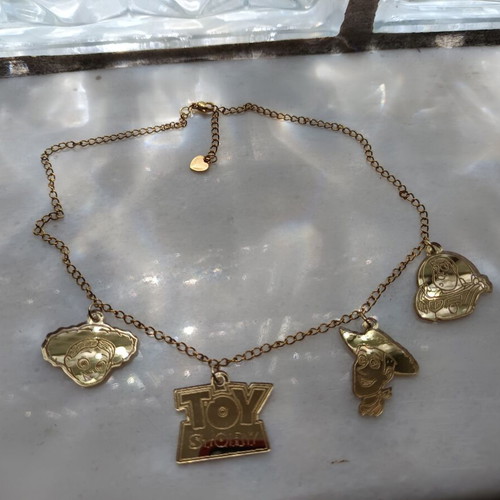 Toy Story plexiglass necklace stainless steel chain, like new