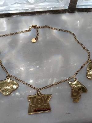 Toy Story plexiglass necklace stainless steel chain, like new