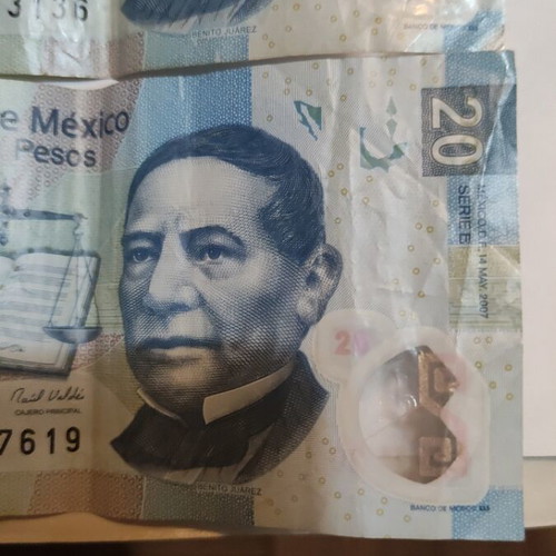 Mexico 20 Pesos banknotes like new, years 2002-2007, 6 pieces total