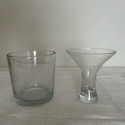 Glass vases like new, set of 2 pieces