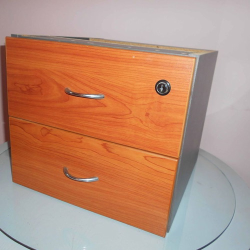 Wooden Office Drawer Unit with 2 Drawers like new, reversible mounting