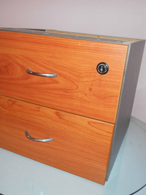 Wooden Office Drawer Unit with 2 Drawers like new, reversible mounting