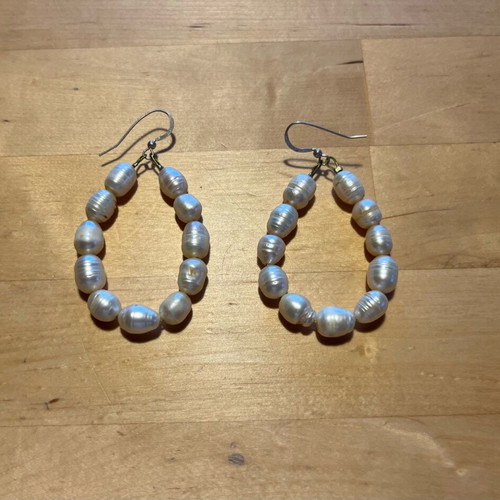 Freshwater pearl earrings used