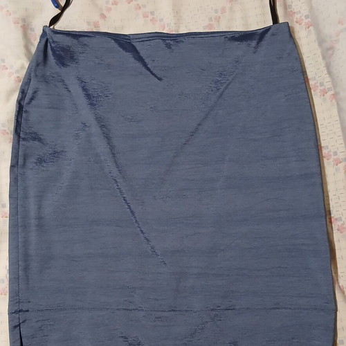 Unique Fashion blue mini skirt satin taffeta, size L
