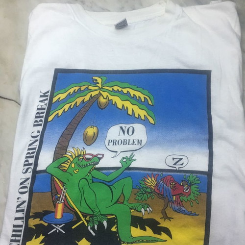80's t-shirt used, well preserved, white, size L