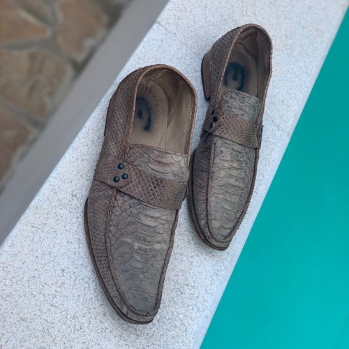 Roberto Cavalli Loafers used, croc pattern, brown size 43