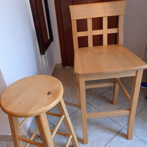 Wooden stools used