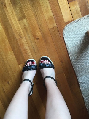 Platform sandals like new, size 37, black