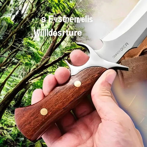 Hunting steel knife M390 new with wooden handle