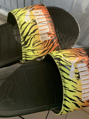 Puma Popcat 20 Zebra sliders, black, size 35.5