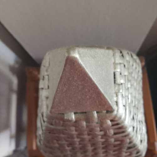 Floor lamp like new with bronze frame and bamboo mesh 70 cm