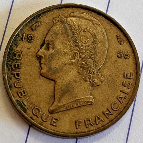 5 Francs 1956 coin like new, French West Africa