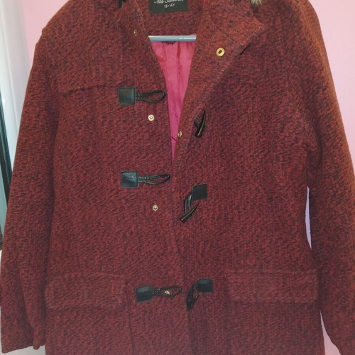 Girls' coat 13-14 years like new, red and black
