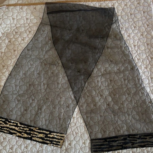Raxevsky top and scarf set black and gold like new