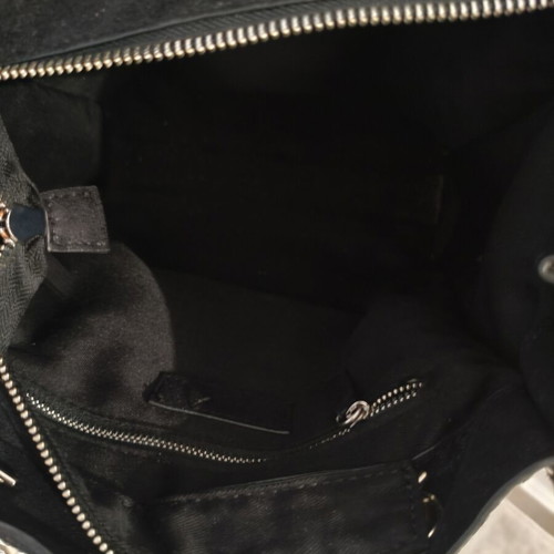Zara shoulder bag like new, black suede with studs, 30x27 cm