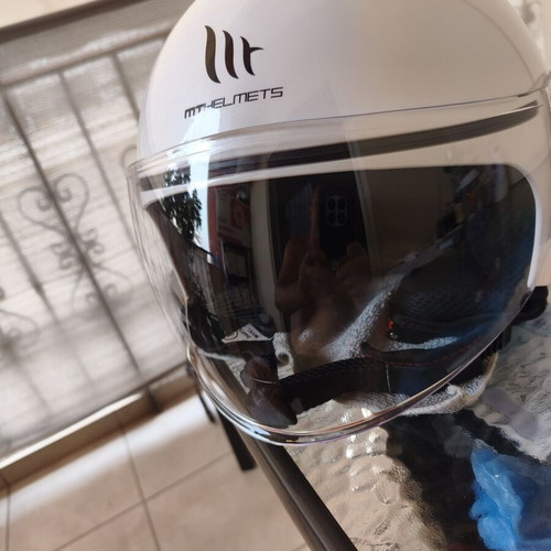 Jet MT Helmets helmet white pearl like new, size 59-60