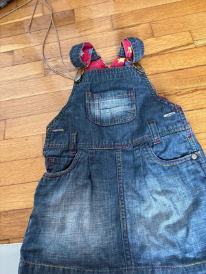 Mothercare denim dress 92cm like new, salopette style