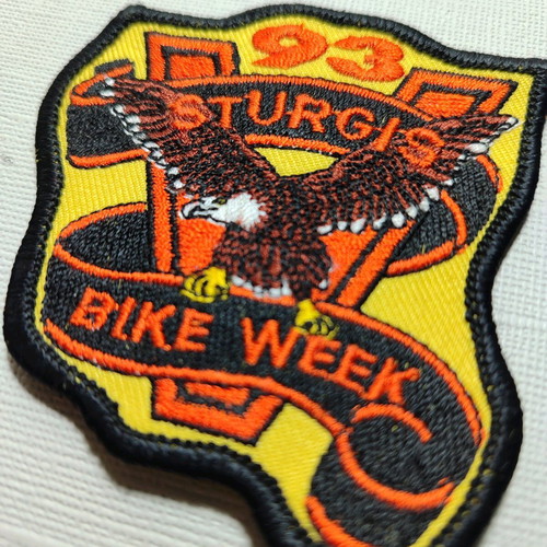Sturgis 1993 embroidered patch used, Harley Davidson bikers