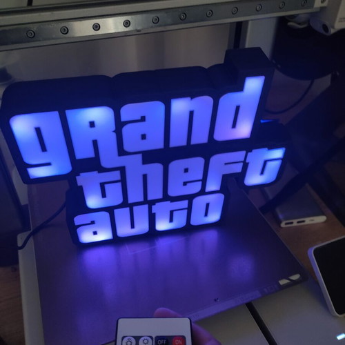 Light Box Grand Theft Auto GTA with Colorful LED and USB