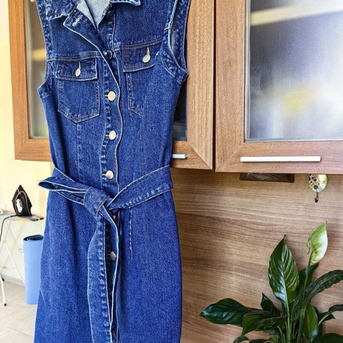Denim dress for women, size 38, blue